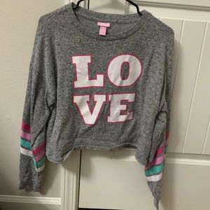 long sleeve “love” crop top